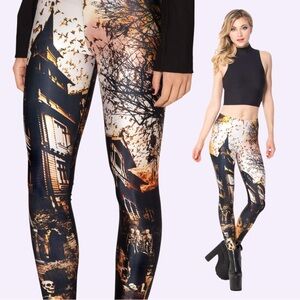 Black Milk Haunted House 2.0 Leggings Small Discontinued BMC Halloween Museum